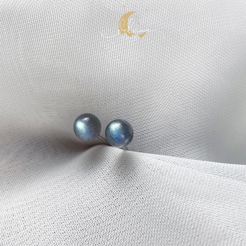 Bông Tai Nụ Labradorite BTNL24A De Luna