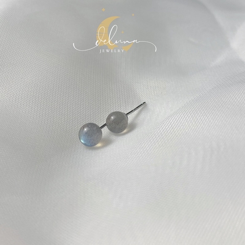 Bông Tai Nụ Labradorite BTNL24A De Luna