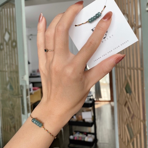 Vòng Tay Điếu Lam Ngọc Chỉ Ngũ Sắc VTNS De Luna