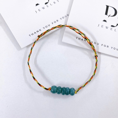 Vòng Tay Điếu Lam Ngọc Chỉ Ngũ Sắc VTNS De Luna