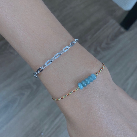 Vòng Tay Điếu Lam Ngọc Chỉ Ngũ Sắc VTNS De Luna