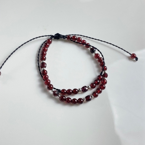 Vòng Tay Sáp Garnet Tròn 4mm VTSG24A De Luna