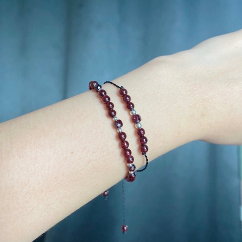 Vòng Tay Sáp Garnet Tròn 4mm VTSG24A De Luna