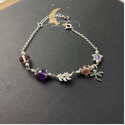 Lắc Tay Leaf Đá Thiên Nhiên Bạc 925 LTL24A De Luna