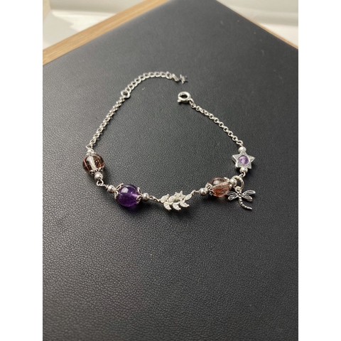 Lắc Tay Leaf Đá Thiên Nhiên Bạc 925 LTL24A De Luna