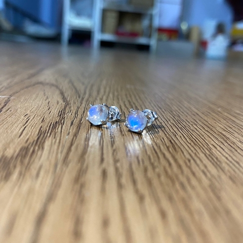 Bông Tai Moonstone Simple Chấu De Luna Jewelry