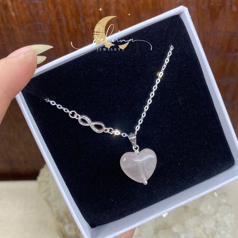 Dây Chuyền Rose Quartz Vô cực
