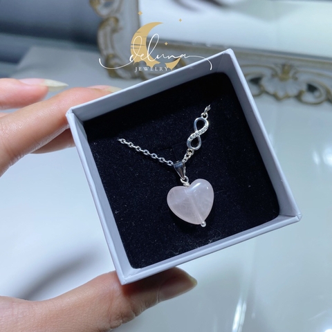 Dây Chuyền Rose Quartz Vô cực