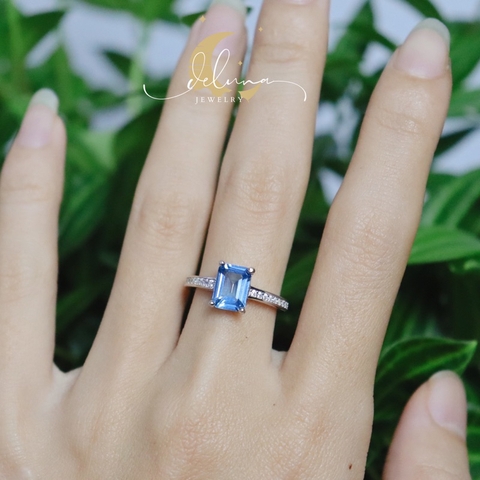 Nhẫn Swiss Topaz Radiant NSTR24A De Luna
