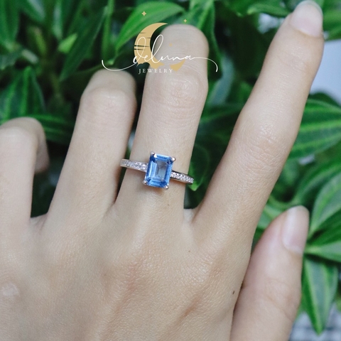 Nhẫn Swiss Topaz Radiant NSTR24A De Luna