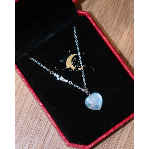 Dây Chuyền Moonstone Tim Bạc 925 De Luna