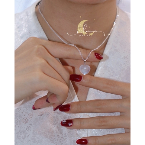 Dây Chuyền Moonstone Tim Bạc 925 De Luna