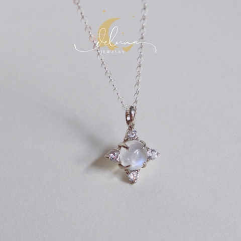 Dây Chuyền Moonstone Tinh Tú 8mm DCTTM24A