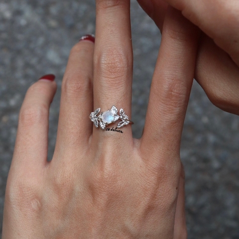 Nhẫn Floral Đá Thiên Nhiên De Luna