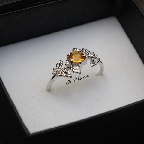 Nhẫn Floral Đá Thiên Nhiên De Luna