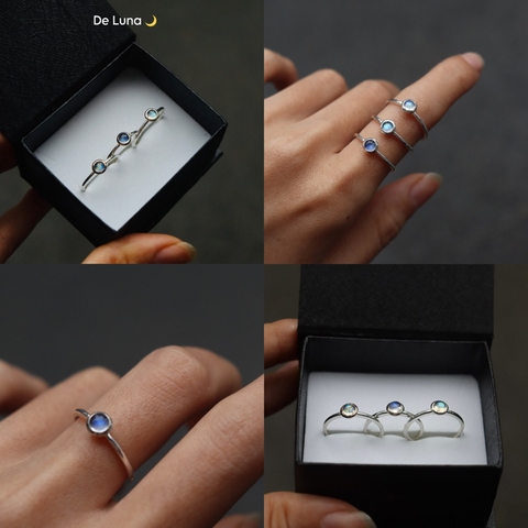 Nhẫn Mini Moonstone 4mm De Luna
