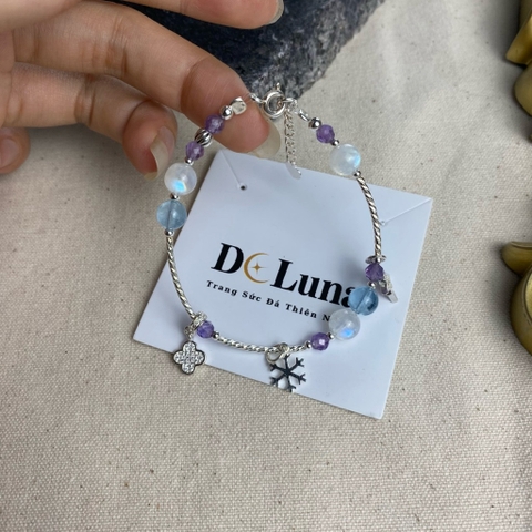 Vòng Tay Dạng Kiềng Phối Đá Thiên Nhiên De Luna