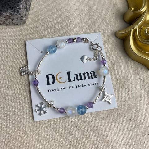 Vòng Tay Dạng Kiềng Phối Đá Thiên Nhiên De Luna