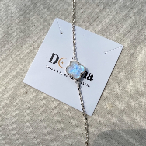 Lắc Tay Cỏ Bốn Lá Moonstone  De Luna