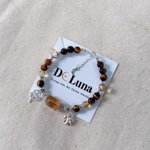 Vòng Tay Lu Thống Phối Đá Thiên Nhiên De Luna