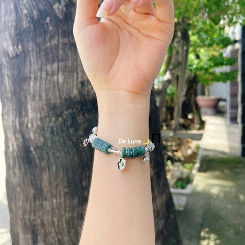 Vòng Tay Lu Thống Phối Ngũ Điếu Lam Ngọc De Luna
