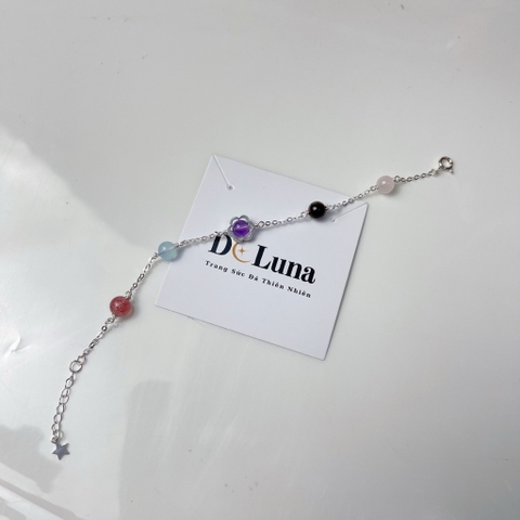 [GIÁ ƯU ĐÃI] Lắc Tay 5 Loại Đá Đa Sắc De Luna