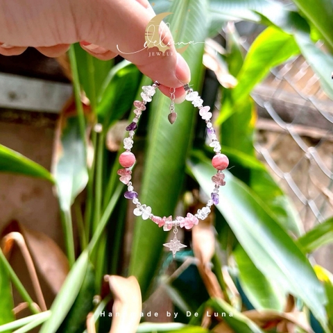 Vòng Tay Đá Thô Phối S925 De Luna