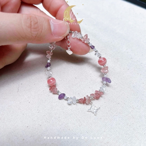 Vòng Tay Đá Thô Phối S925 De Luna