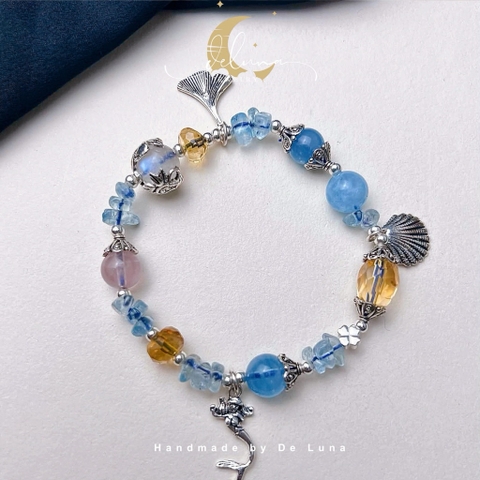 Vòng tay aquamarine charm bạc 925 De Luna Jewelry