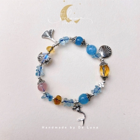 Vòng tay aquamarine charm bạc 925 De Luna Jewelry