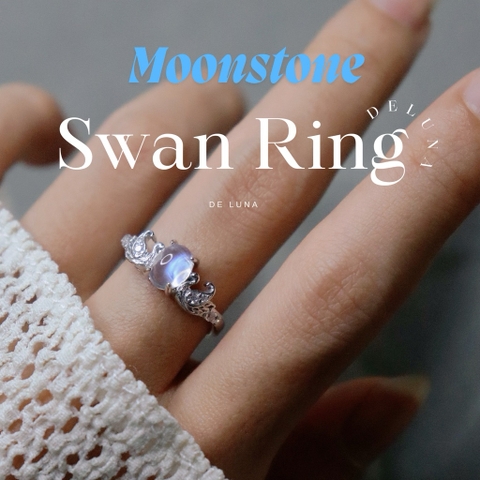 Nhẫn Thiên Nga Swan Đá Thiên Nhiên De Luna