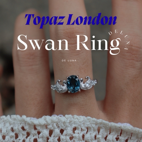 Nhẫn Thiên Nga Swan Đá Thiên Nhiên De Luna