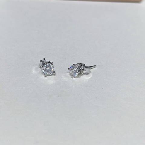 Bông Tai Moissanite Trắng Không Mờ Đục Full KĐ GRA