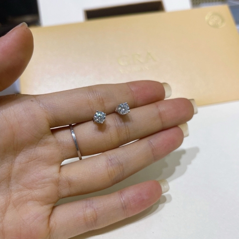 Bông Tai Moissanite Trắng Không Mờ Đục Full KĐ GRA