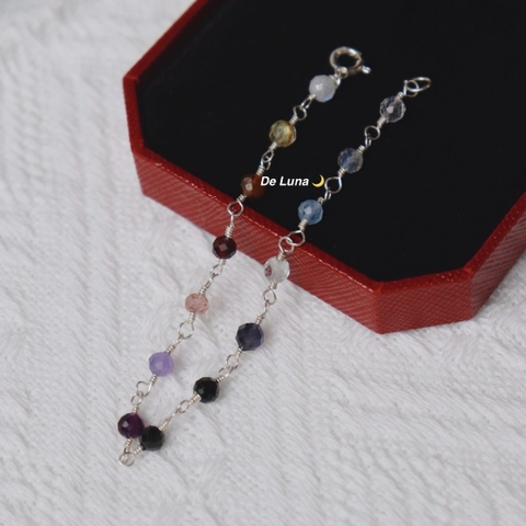 Lắc Bạc Đá Cắt Giác Nhỏ 3-4mm De Luna