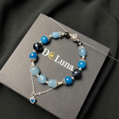 Vòng Tay Apatite Phối Aquamarine De Luna