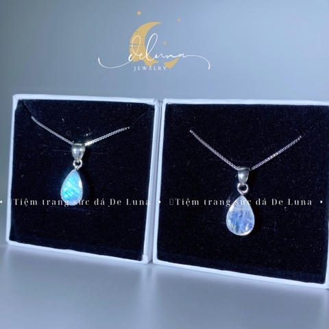 Dây Chuyền Moonstone Giọt Nước 12mm De Luna