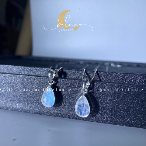Dây Chuyền Moonstone Giọt Nước 12mm De Luna