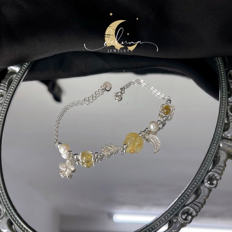 Lắc Tay Hồ Ly Tóc Vàng Bạc 925 De Luna