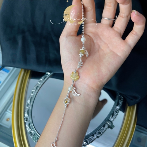 Lắc Tay Hồ Ly Tóc Vàng Bạc 925 De Luna