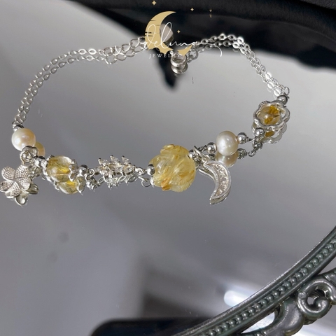 Lắc Tay Hồ Ly Tóc Vàng Bạc 925 De Luna