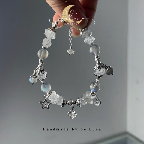 Vòng Tay Đá herkimer Labradorite De Luna