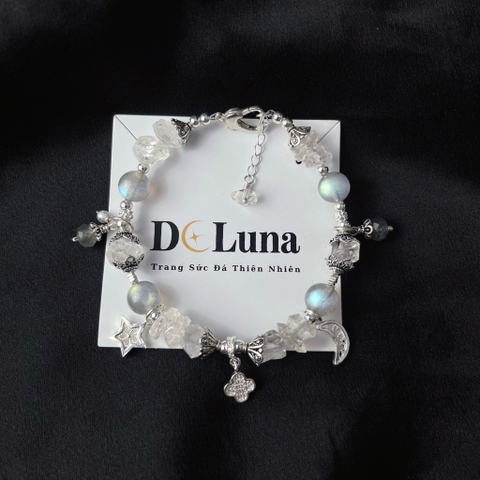 Vòng Tay Đá herkimer Labradorite De Luna