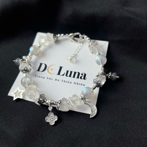 Vòng Tay Đá herkimer Labradorite De Luna