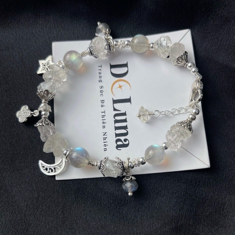 Vòng Tay Đá herkimer Labradorite De Luna