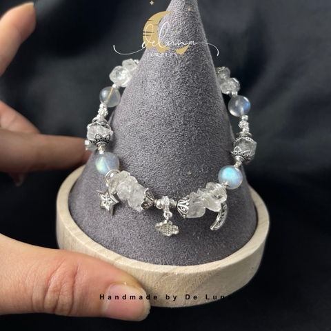 Vòng Tay Đá herkimer Labradorite De Luna