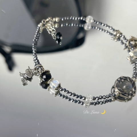 Lắc Chân Đá Labradorite Terahertz De Luna