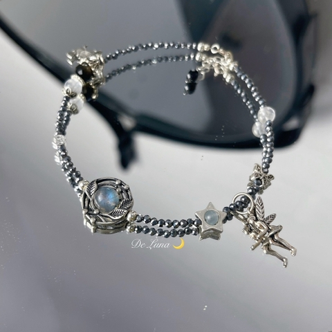 Lắc Chân Đá Labradorite Terahertz De Luna