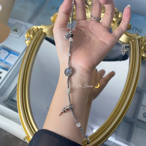 Lắc Chân Đá Labradorite Terahertz De Luna