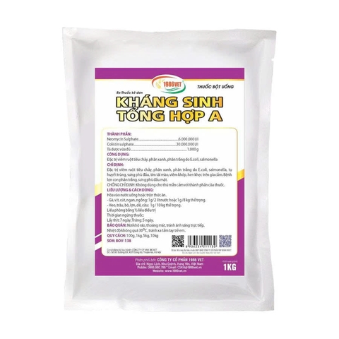 Tên đăng ký: KHÁNG SINH TỔNG HỢP A 1KG